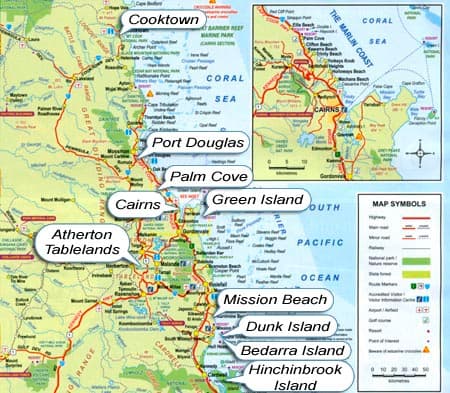 gold coast map. North Queensland Map