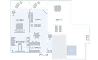 1 Bedroom Terrace Floorplan