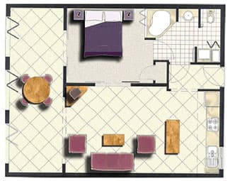 Floorplan for 1 Bedroom