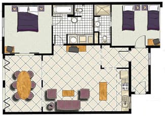 Floorplan for 2 Bedroom