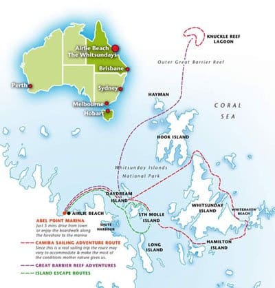 Whitsundays Resort Connections map