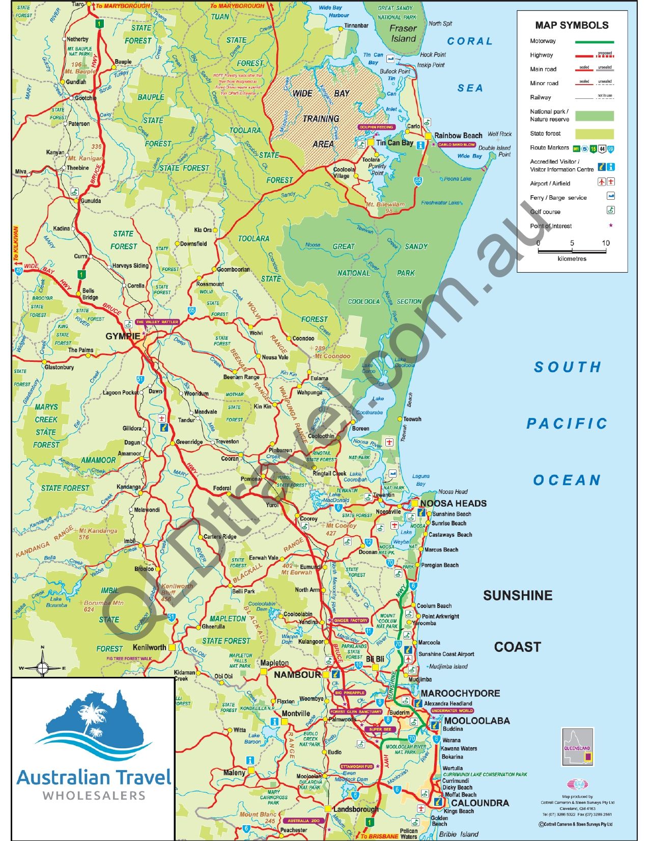 sunshine coast map large