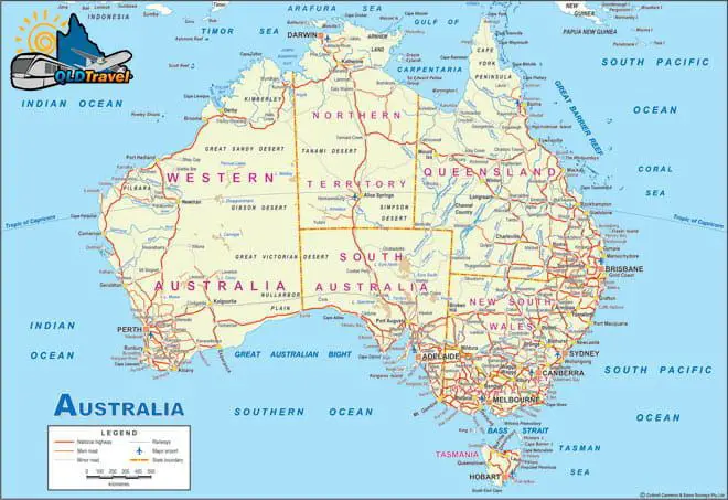 Map Of Australia QLD Travel